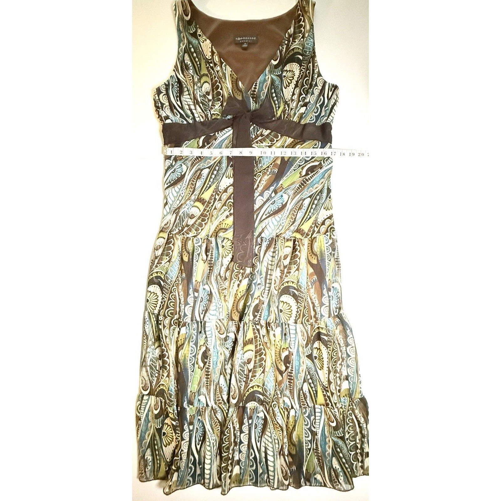 Vintage Connected Babydoll Maxi Dress Sz 16 Paisley Tiered Fairy Boho 90s Y2k — image 7 of 8